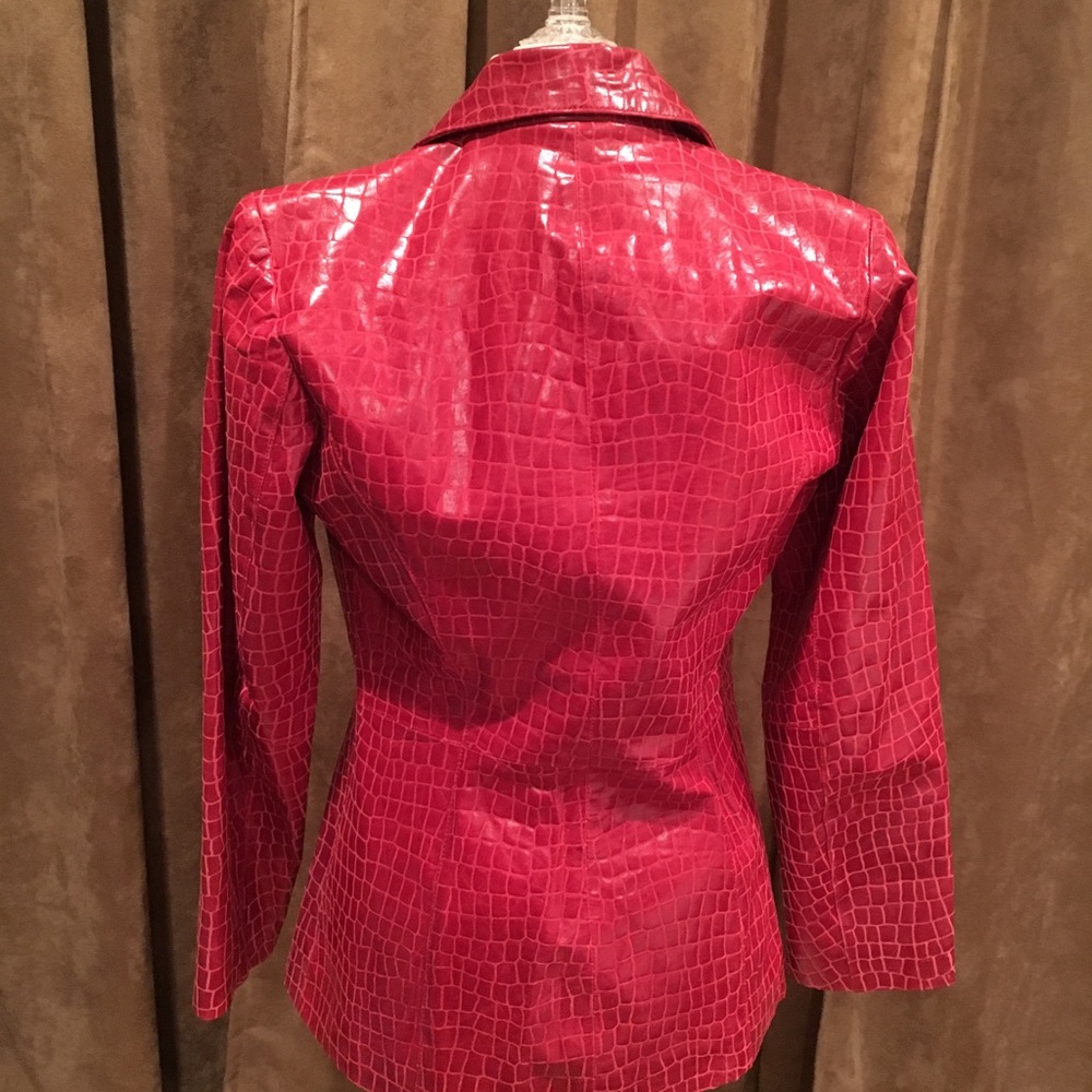 Like new! Embossed Leather Blazer - Picture 2 of 8
